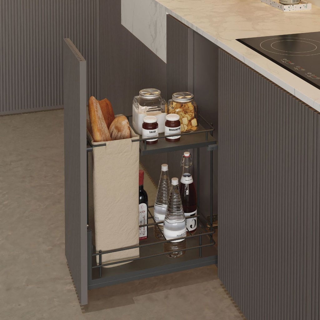 Línea COMPACT - Botellero panero extraíble con base antracita