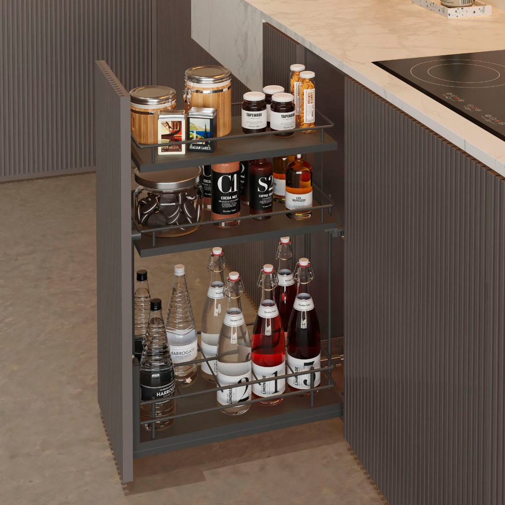Optimiza el espacio con botellero extraíble de triple bandeja linea compact menage confort