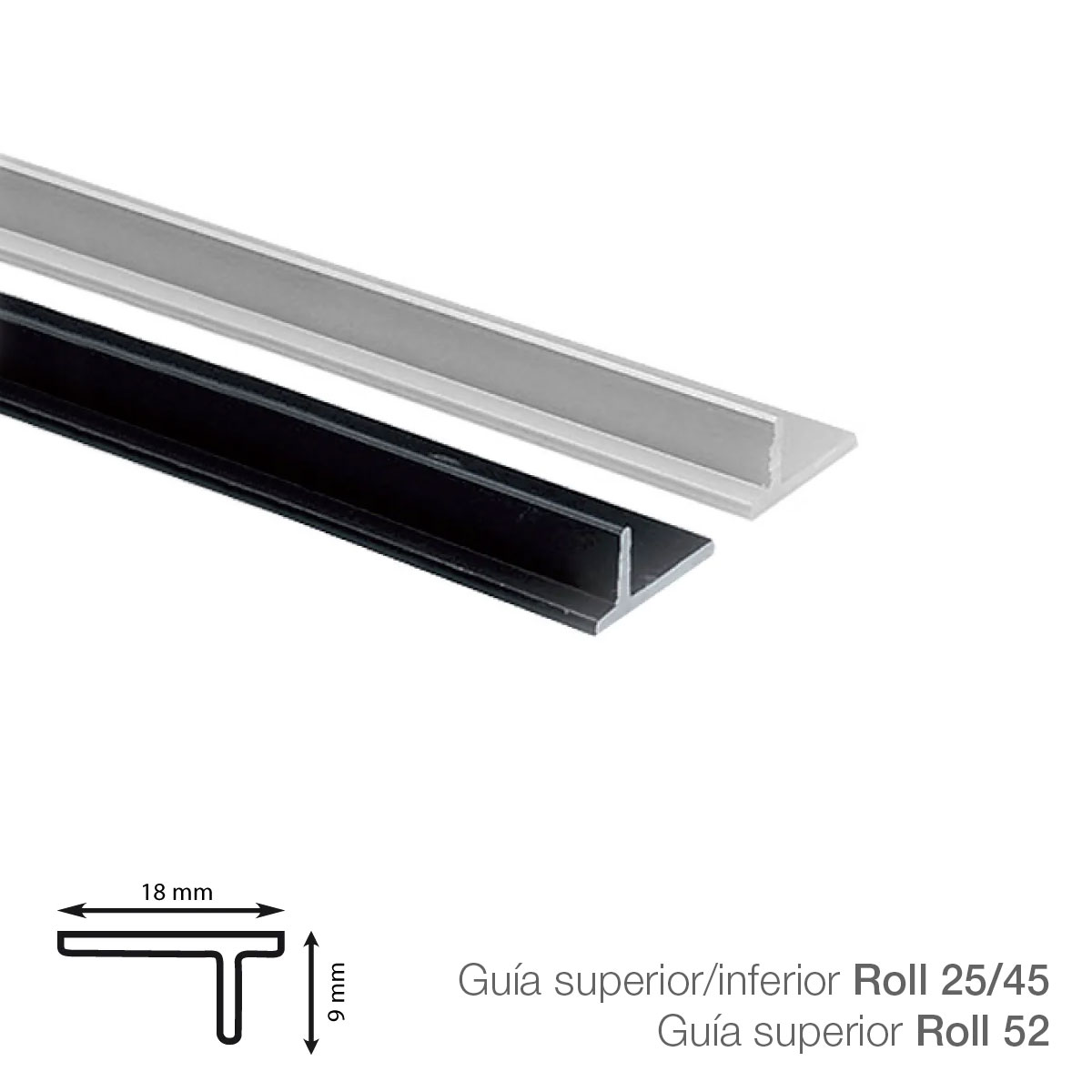 Guía Roll 25/45/52 Kg. de Klein para puertas armario correderas