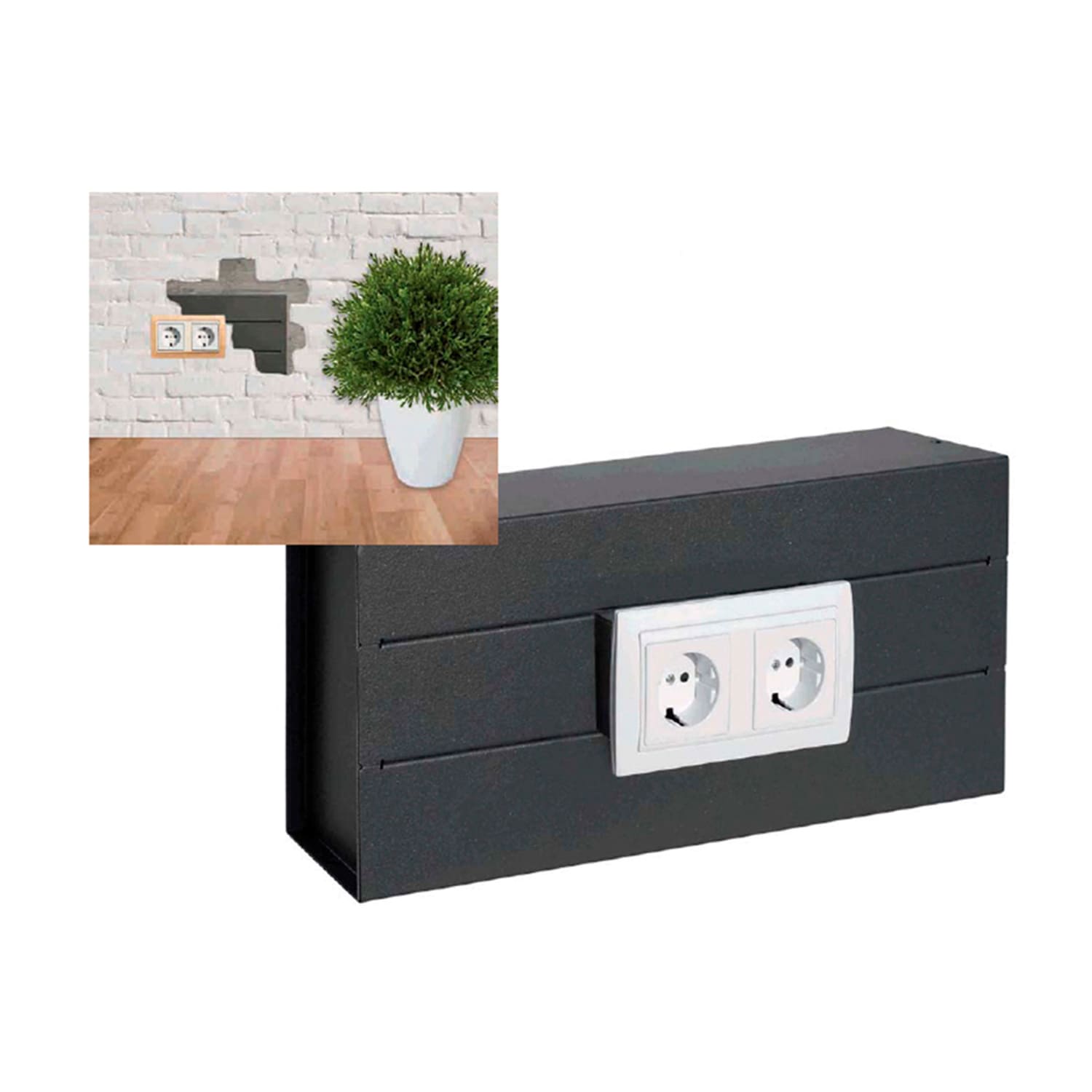 Caja fuerte empotrada CAMUFLADA - Apertura solo llave y camuflada con base enchufe