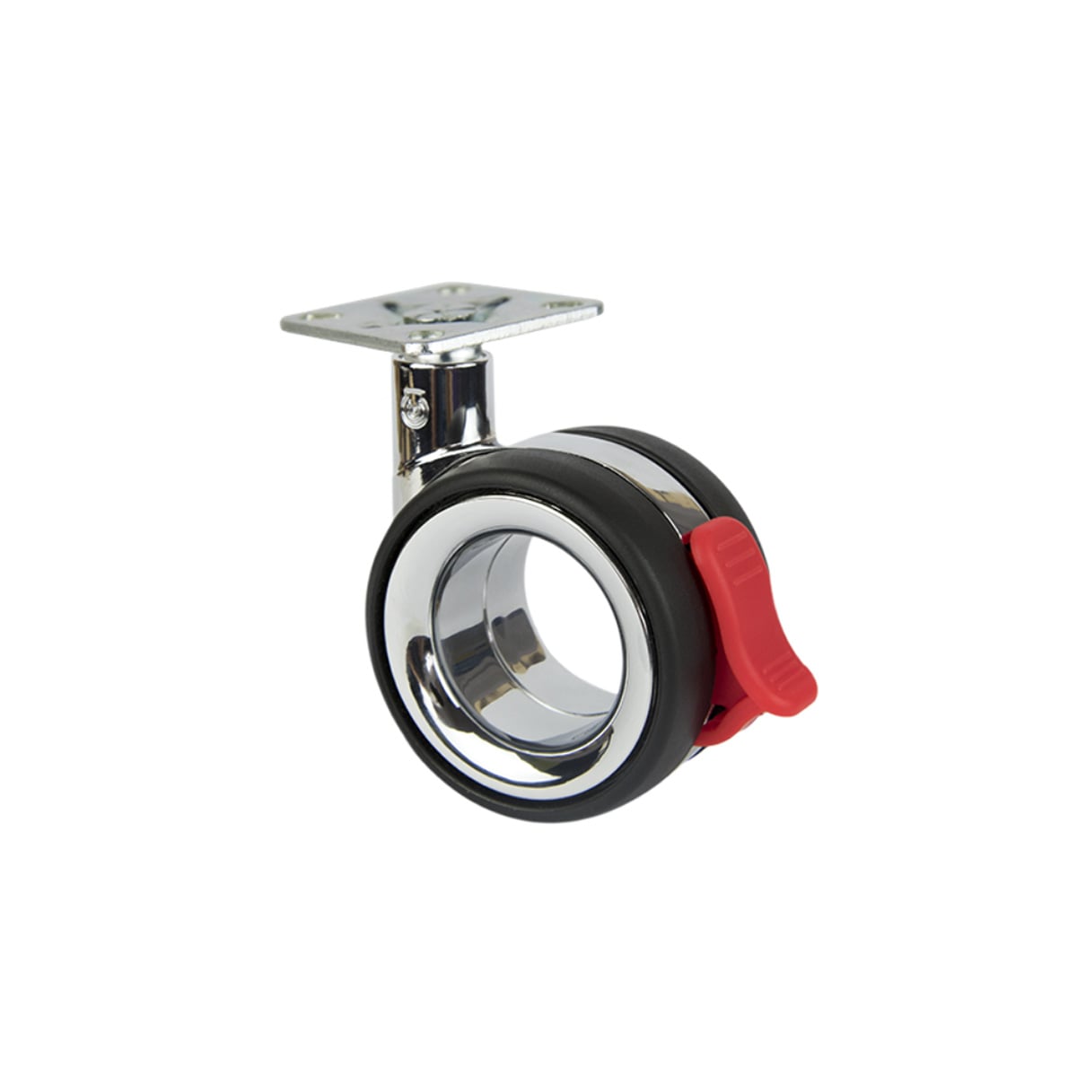 Rueda de Pletina Tokio Negra-Cromo - Con Freno