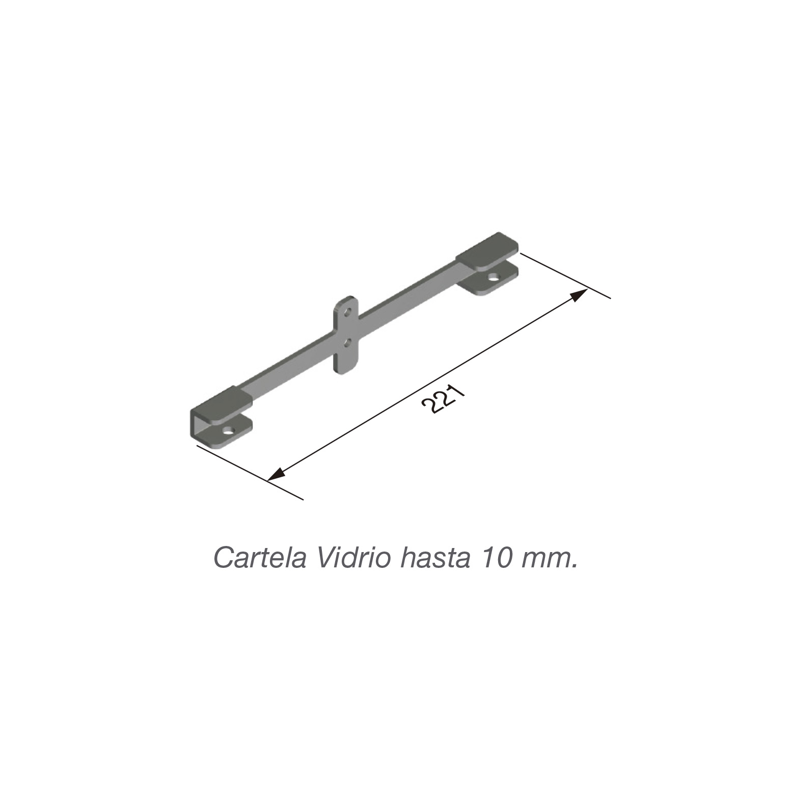 kit 2 cartelas para estante de vidrio