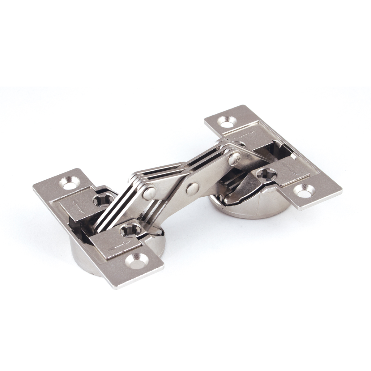 Bisagra de doble cazoleta para puertas con doble inglete