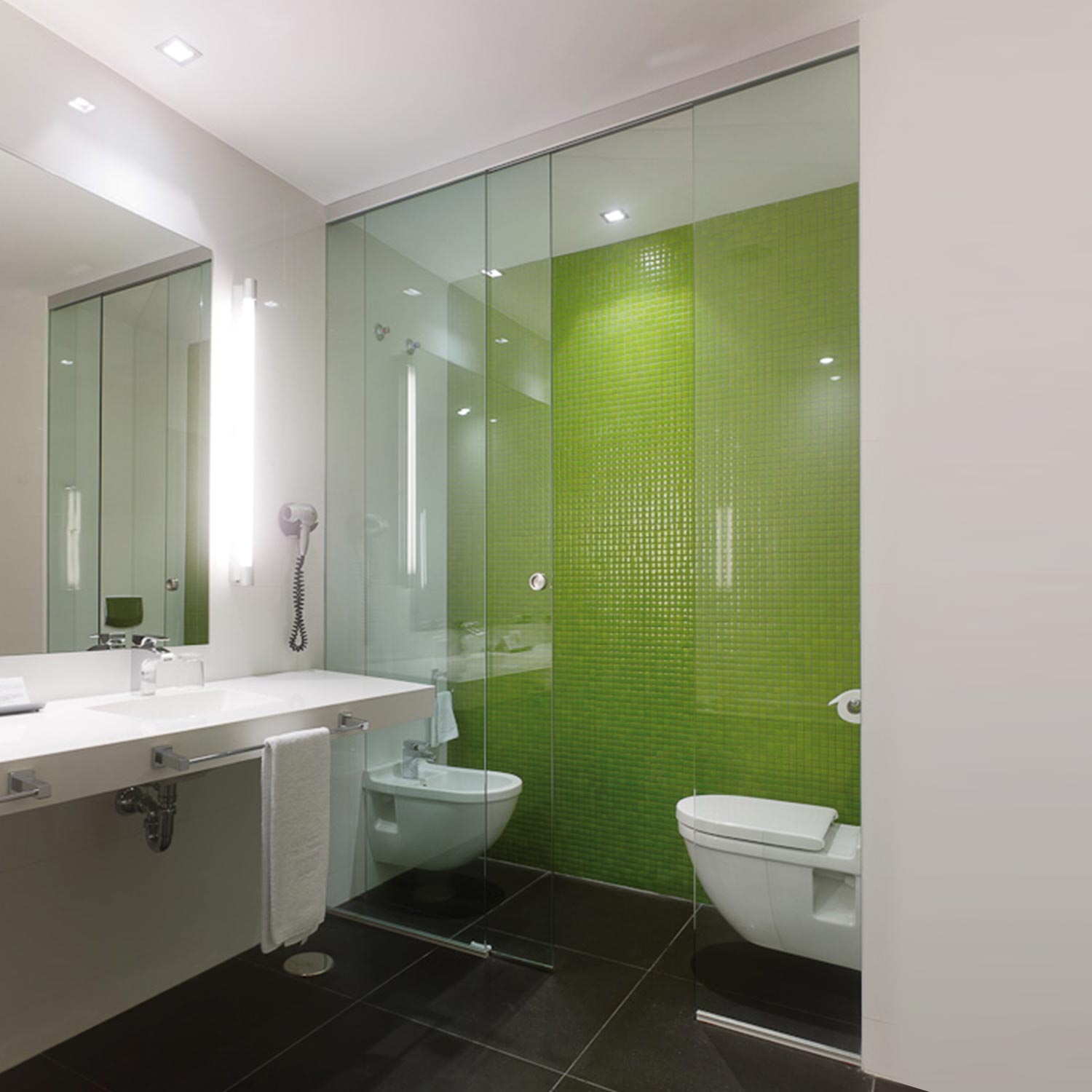 Ejemplo Montaje Guia corredera puerta cristal Klein Roll Glass 40