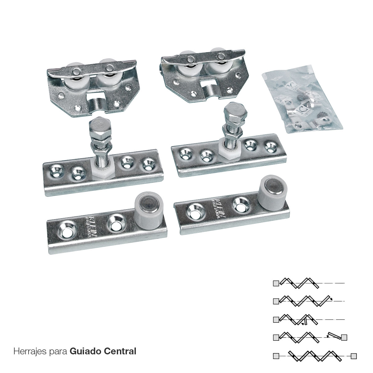 Herrajes para instalación de Guiado Central