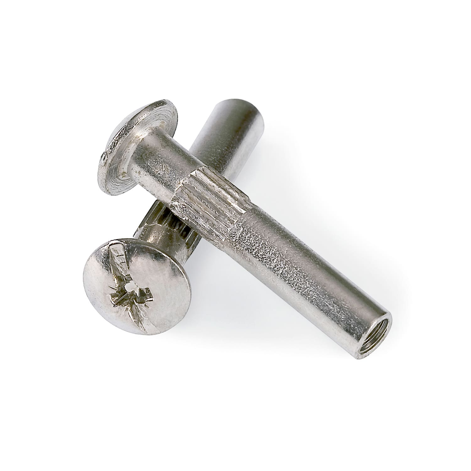 Tubo union mueble 27mm. niquelado D-5