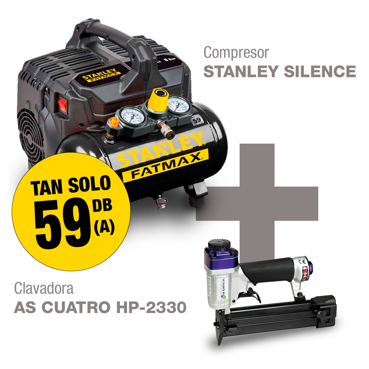 Kit Compresor SILENCE+Clavadora Hp-2330