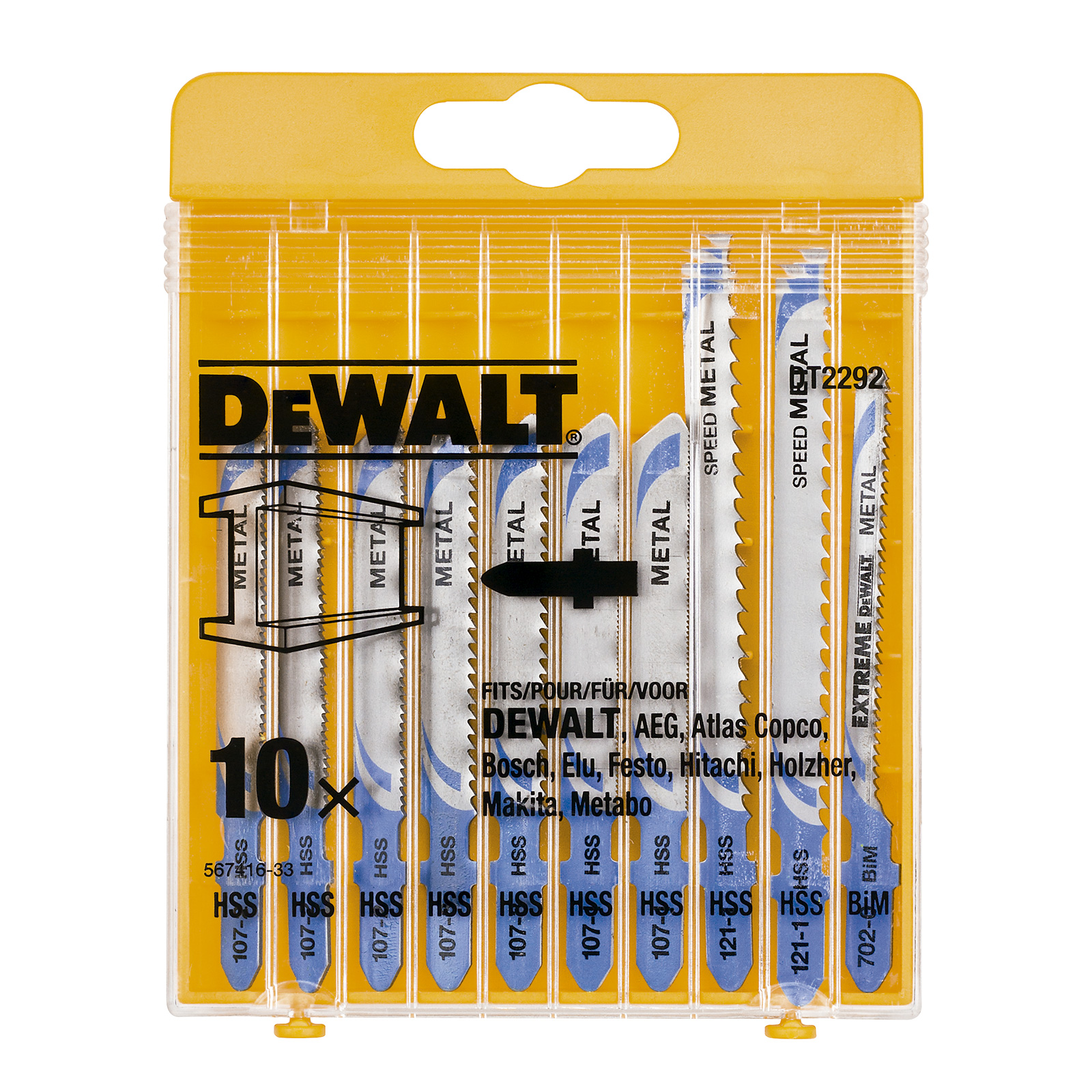 Juego de 10 hojas de sierra calar Dewalt DT2292 - Para metal