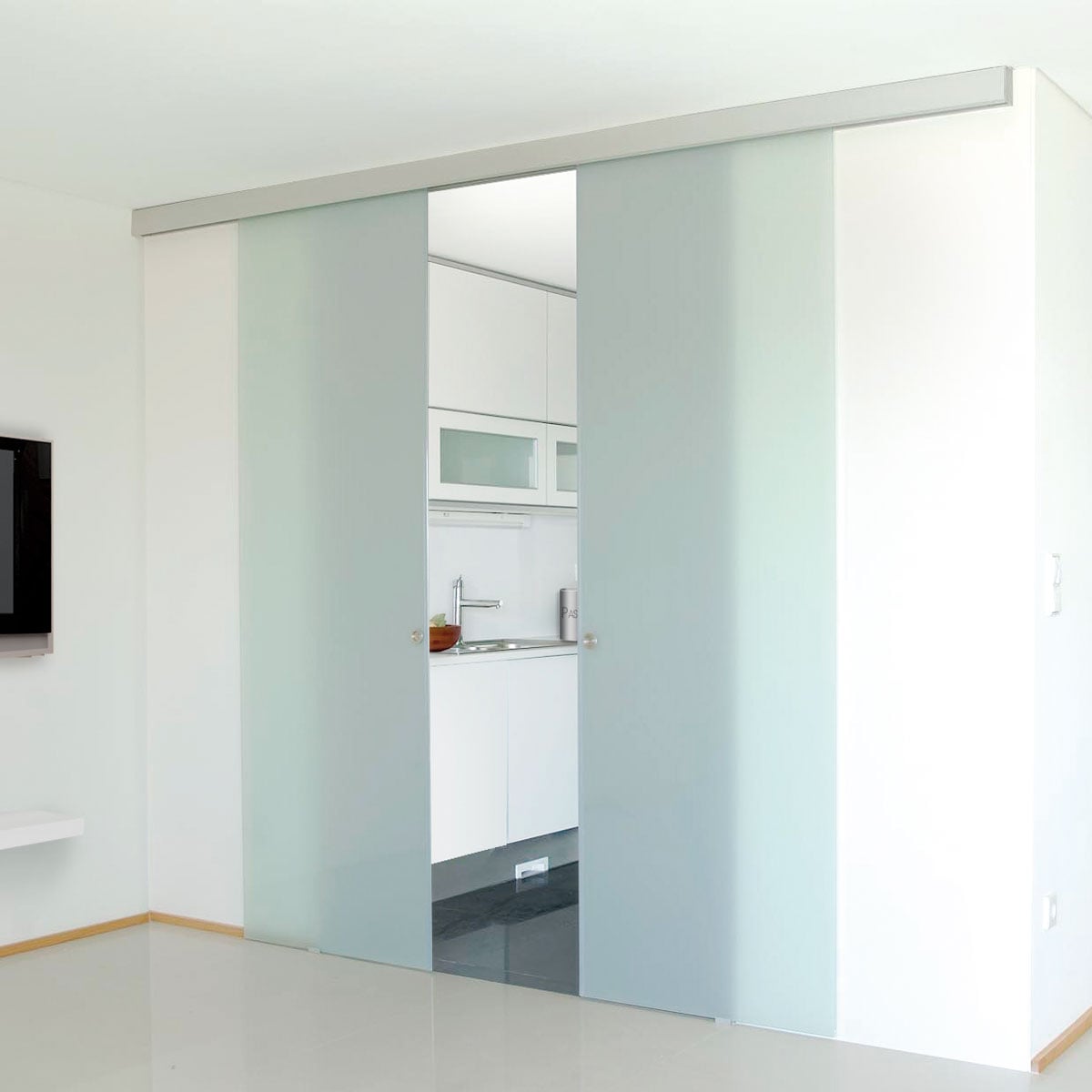 Imagen instalacion kit completo guia corredera Klein Unikmatic cristal