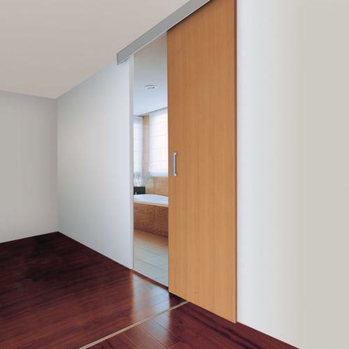 KIT UNIKPANEL 85 - Guía vista y accesorios para puerta corredera de madera hasta 85Kg.