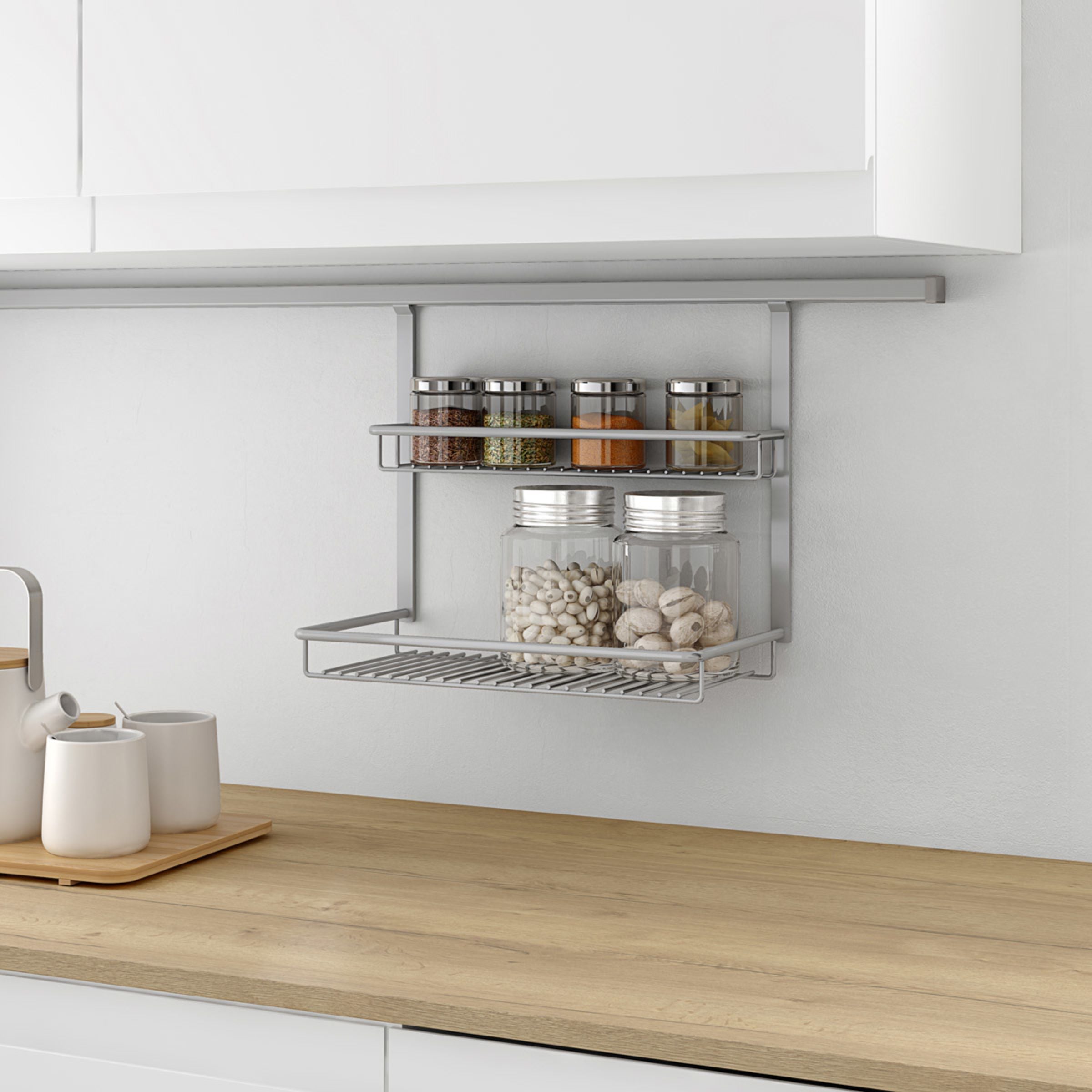 Soporte multiuso especiero para colgar en la de la cocina