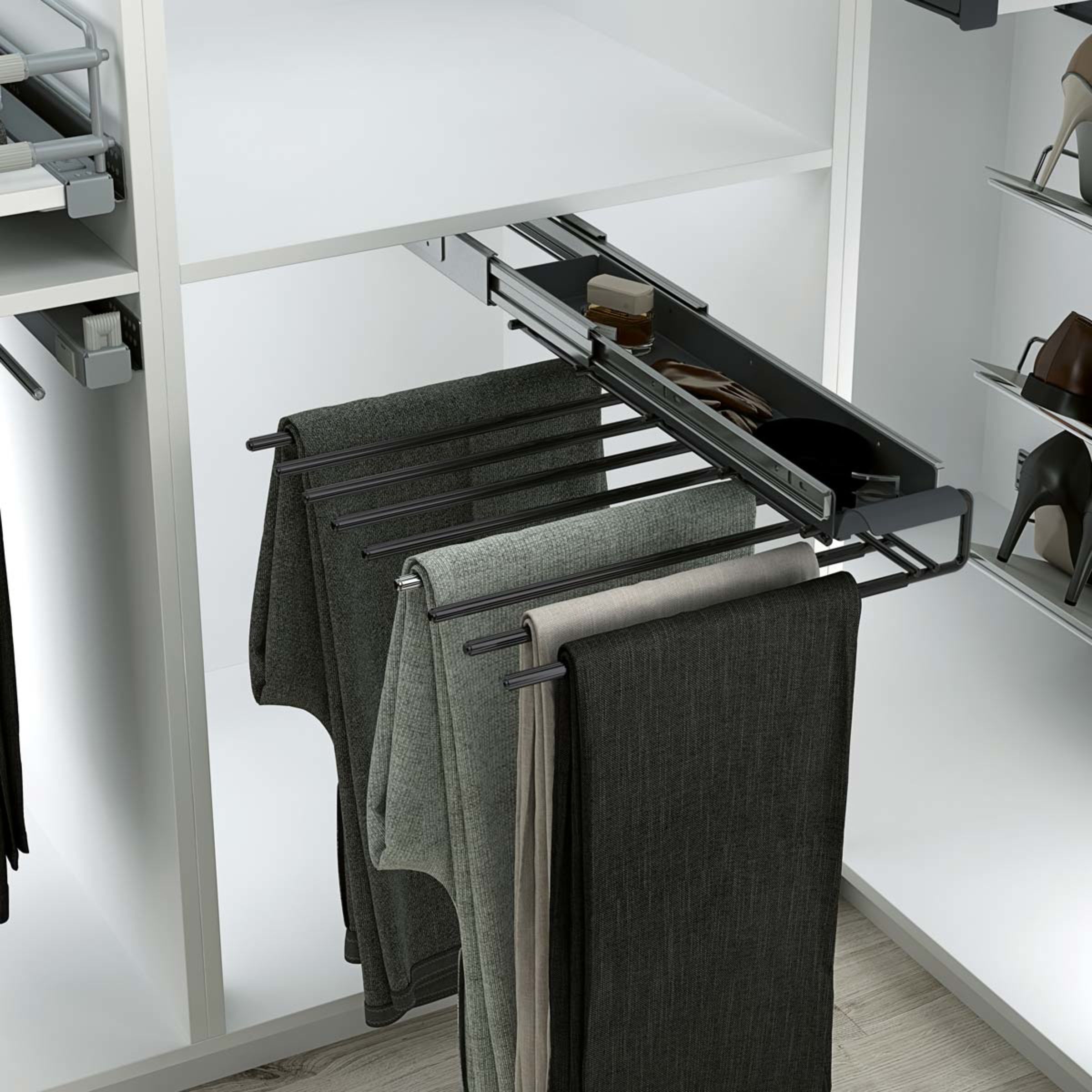 Pantalonero de fijación superior portaobjetos de 9 pantalones