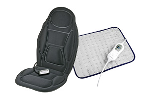 Conjunto Respaldo masajeador por vibraci&oacute;n + Esterilla t&eacute;rmica el&eacute;ctrica