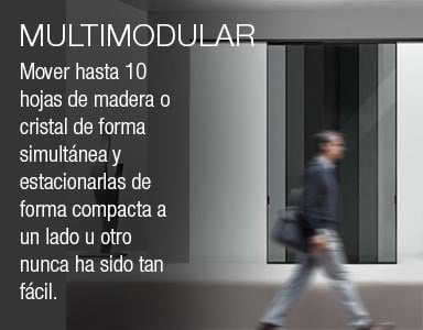 Sistema para puertas correderas sincronizadas de cristal o madera | Multimodular