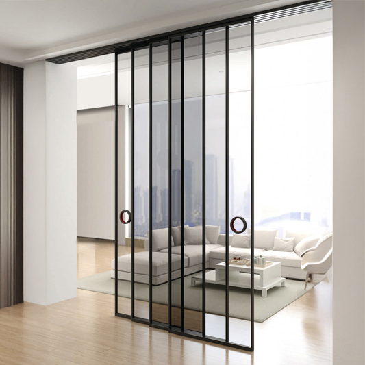 multimodular - division de espacios con puertas correderas de cristal